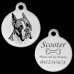 Boxer Cropped Ear Engraved 31mm Large Round Pet Dog ID Tag